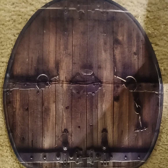 Wooden Door-4pcs (Shower Curtain/Bath Rug/U-Shape Mat/Toilet Cover)-(New Cond.) - Picture 12 of 14